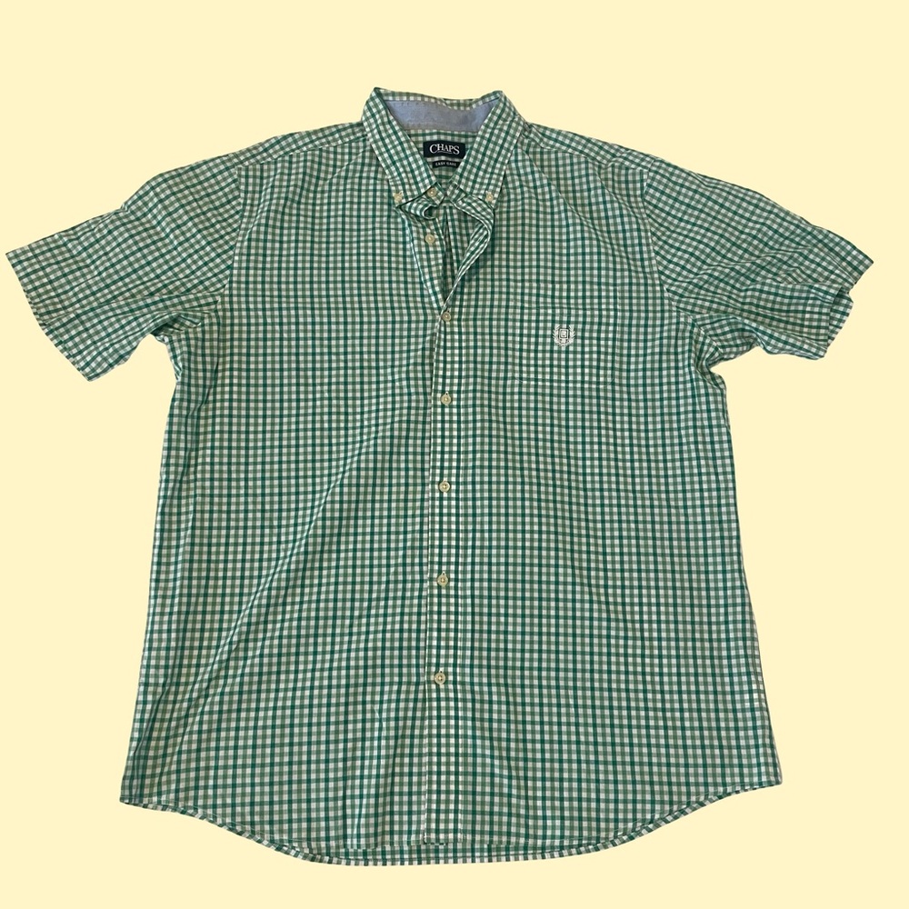 Chaps Men's Green Plaid Button-Down Shirt
